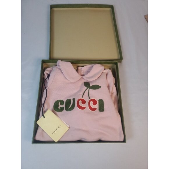 Gucci Baby One Piece Jumpsuit  3/6 Mo Playsuit 100% cotton W/ Box - Picture 12 of 16